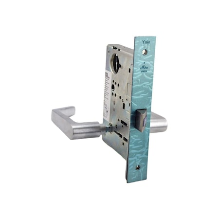 Yale Commercial Passage Mortise Lock with Augusta Lever and Camden Escutcheon with 2815 Curved Lip Strike US26D AUCN8801FL626